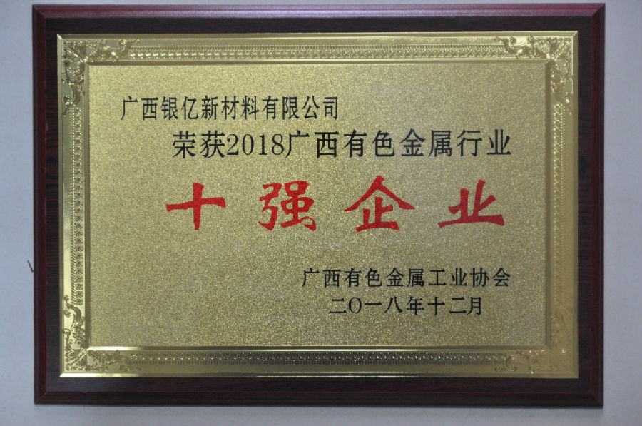 廣西銀億連續三年榮獲廣西有色金屬協會多項殊榮
